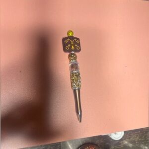 Luxury Gold and Silver Pen with Crystal Accents